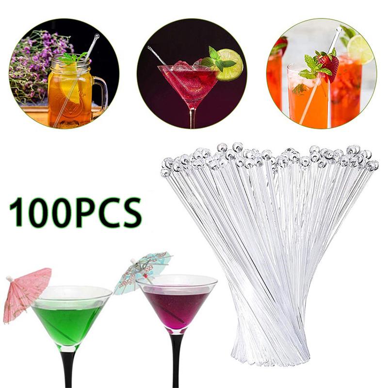 Muddler Cocktail Bar - 100 Uds. Palitos mezcladores transparentes para