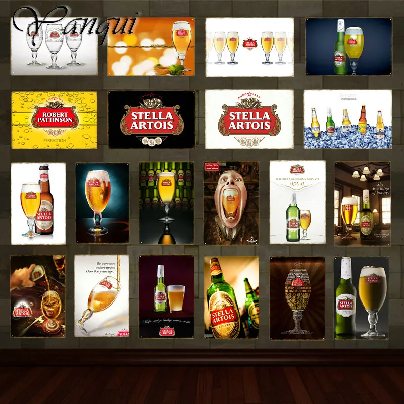 Wine Beer Brand - Retro vino cerveza marca Stella Artois