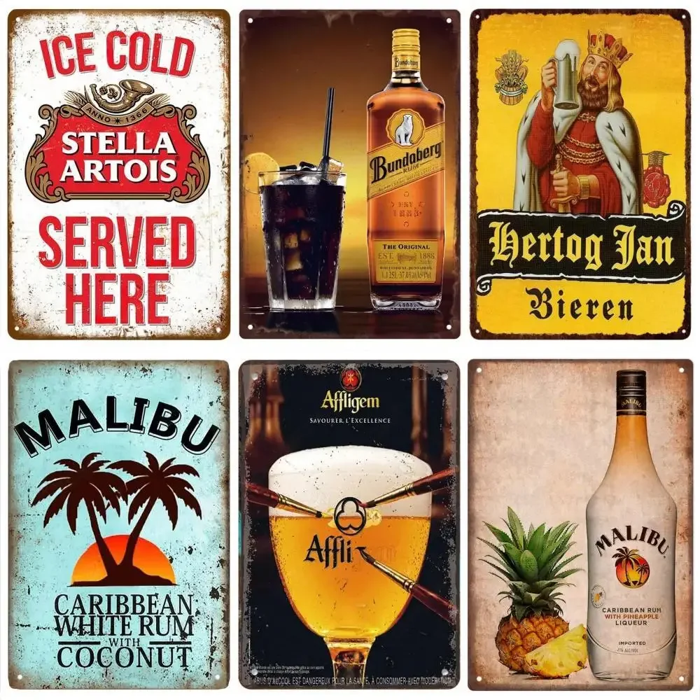 Cartel de Metal de marca de ce - Wine Beer Brand reseña y precio