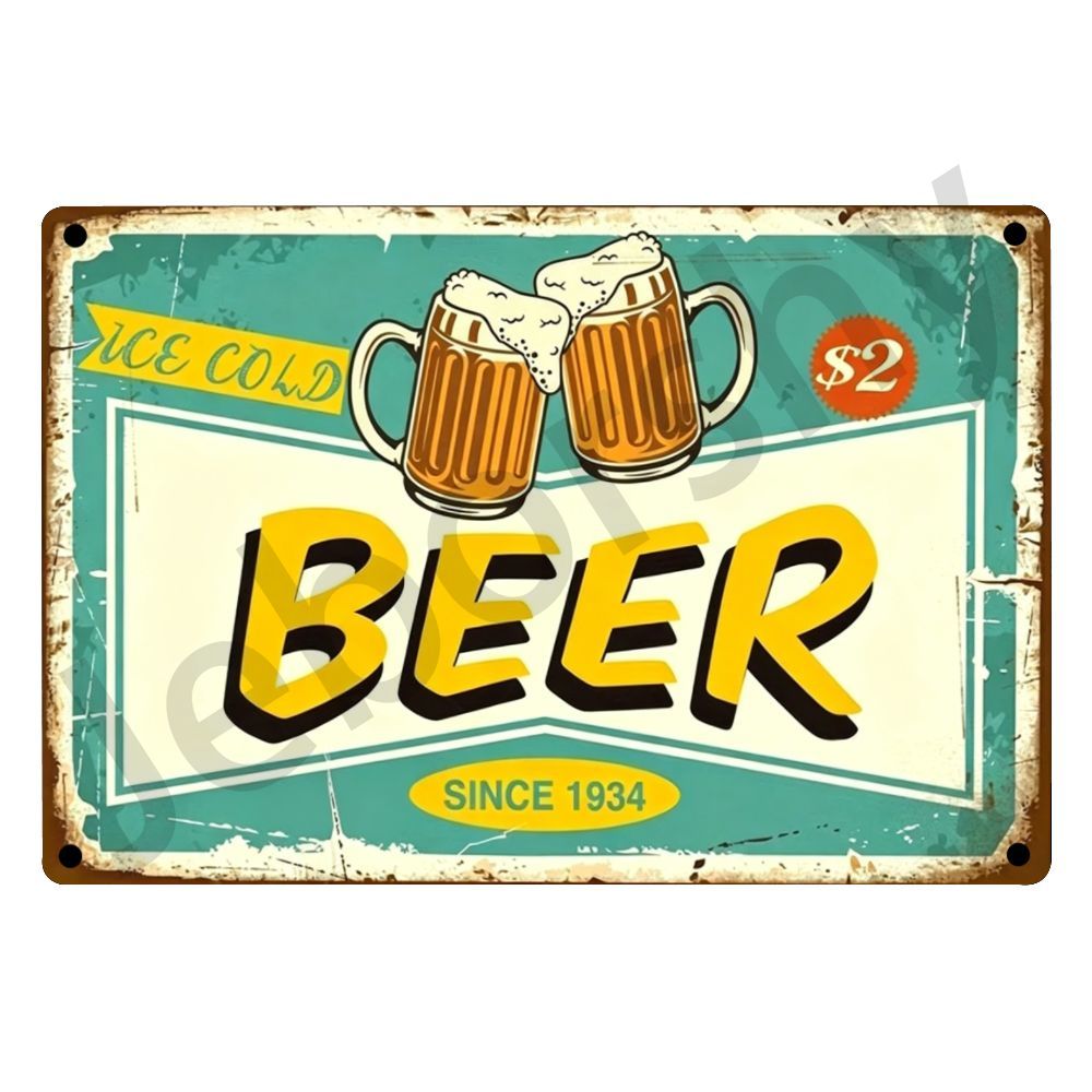 Letrero Metálico Vintage de Wh - Wine Beer Brand reseña y precio