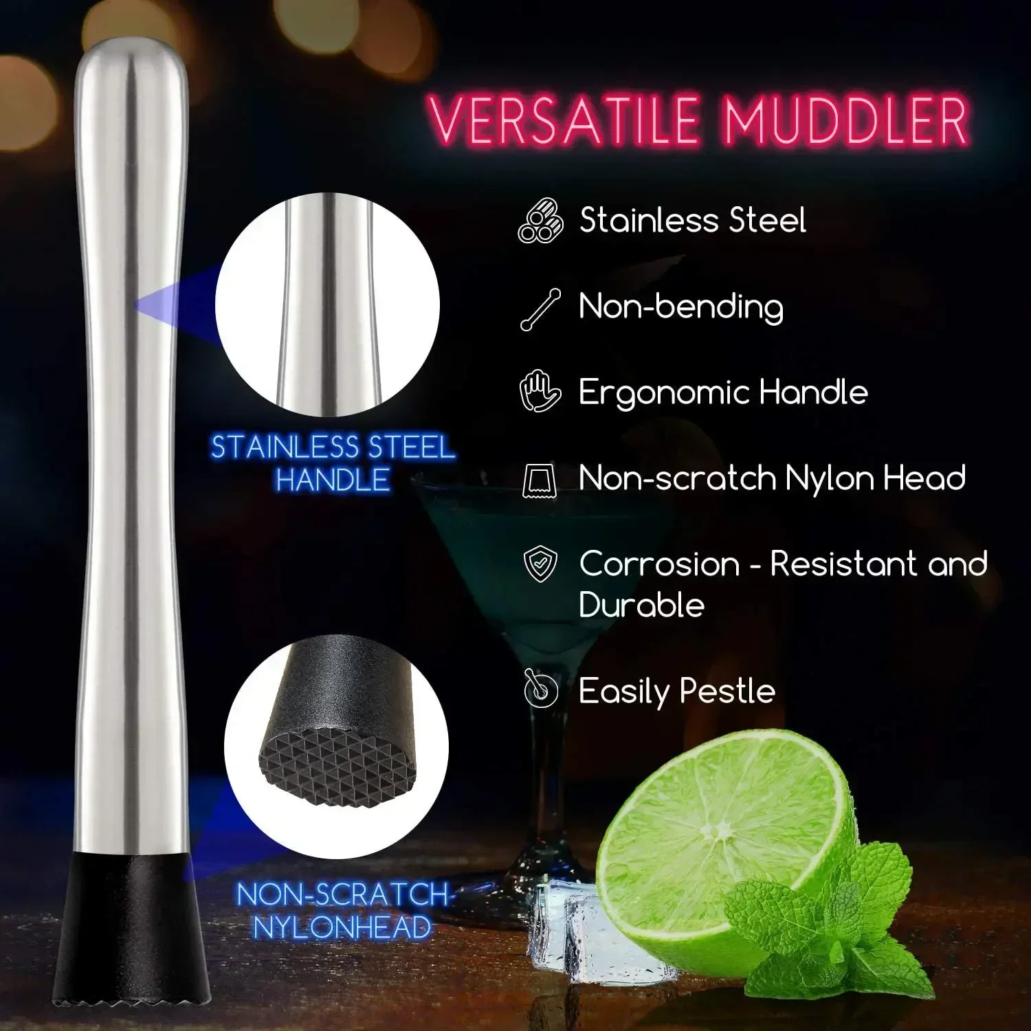 Juego de Muddler de cóctel de  - Muddler Cocktail Bar reseña y precio